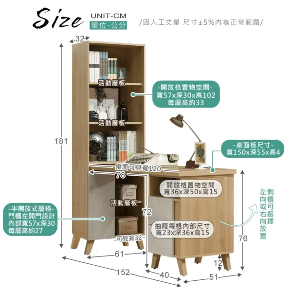 Homelike 喜家居5尺L型組合書桌櫃